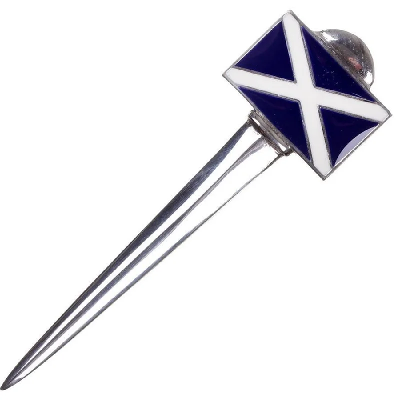 St Andrews Saltire Pewter Kilt Pin - Polished