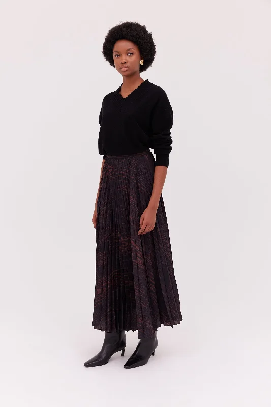 Sunray Pleat Midi Skirt