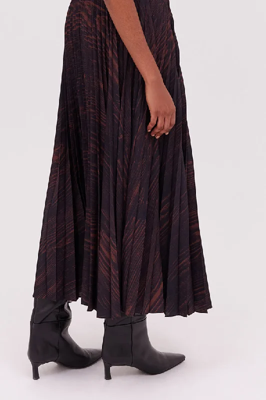 Sunray Pleat Midi Skirt