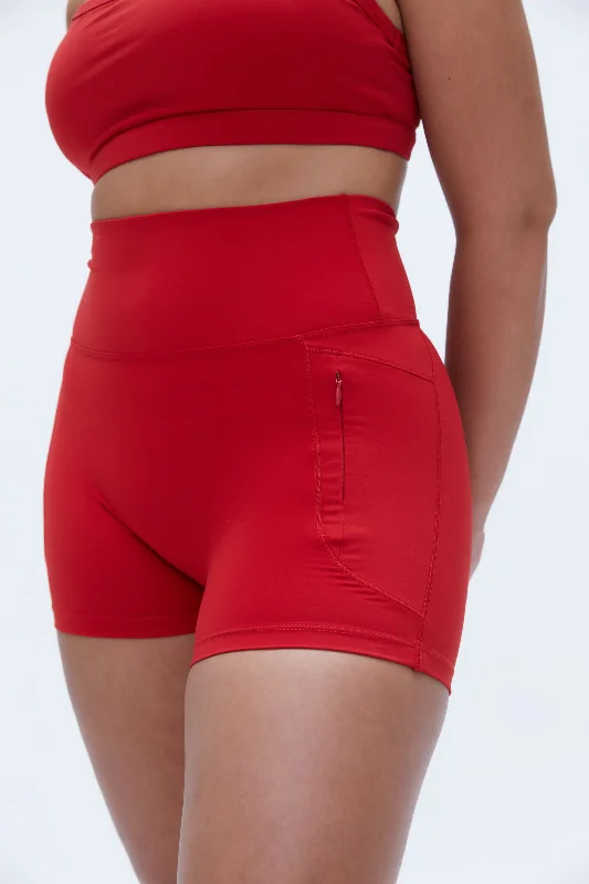 Ultimate Ultra Crop Pocket Short - Classic Red