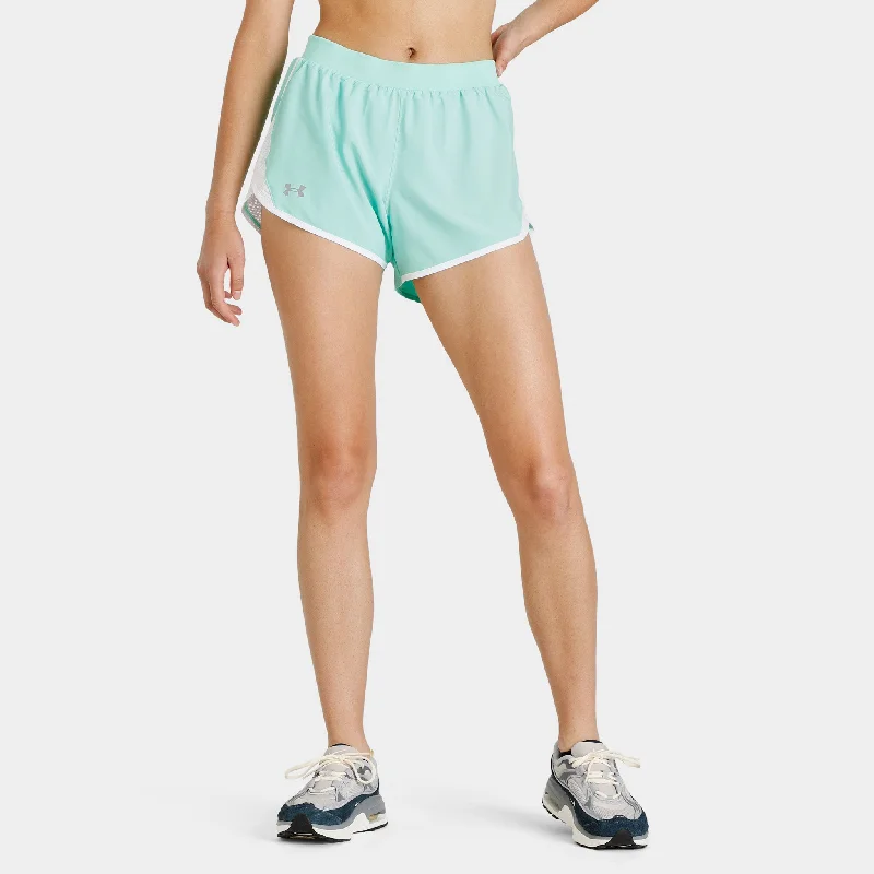 Under Armour Women's Fly-By 2.0 Shorts Green Breeze / White - Reflective