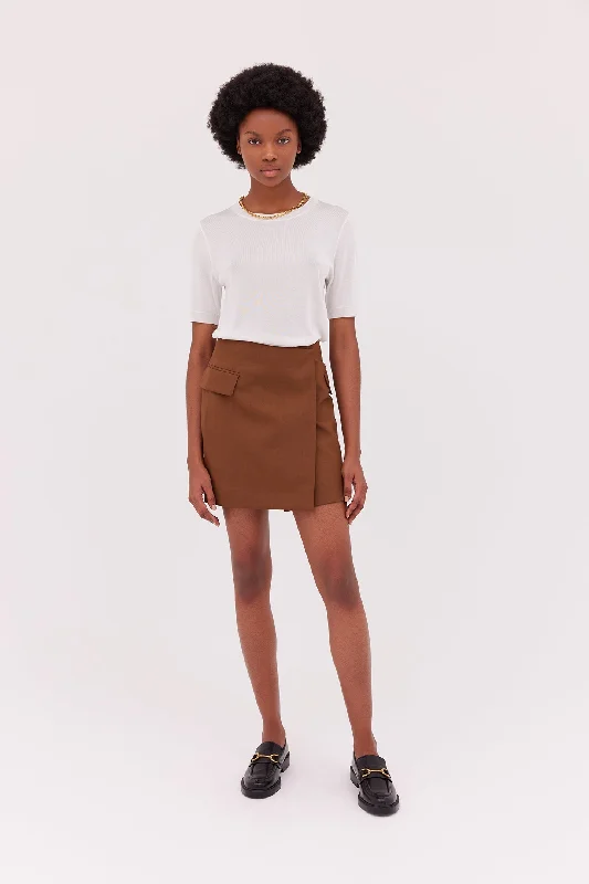 Wool Wrap Mini Skirt